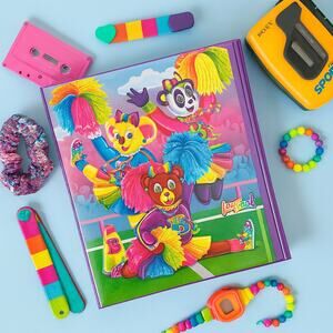 Vintage Lisa Frank Tri-Fold Binder Set – Cheer Bear Design – 1990s Collectible